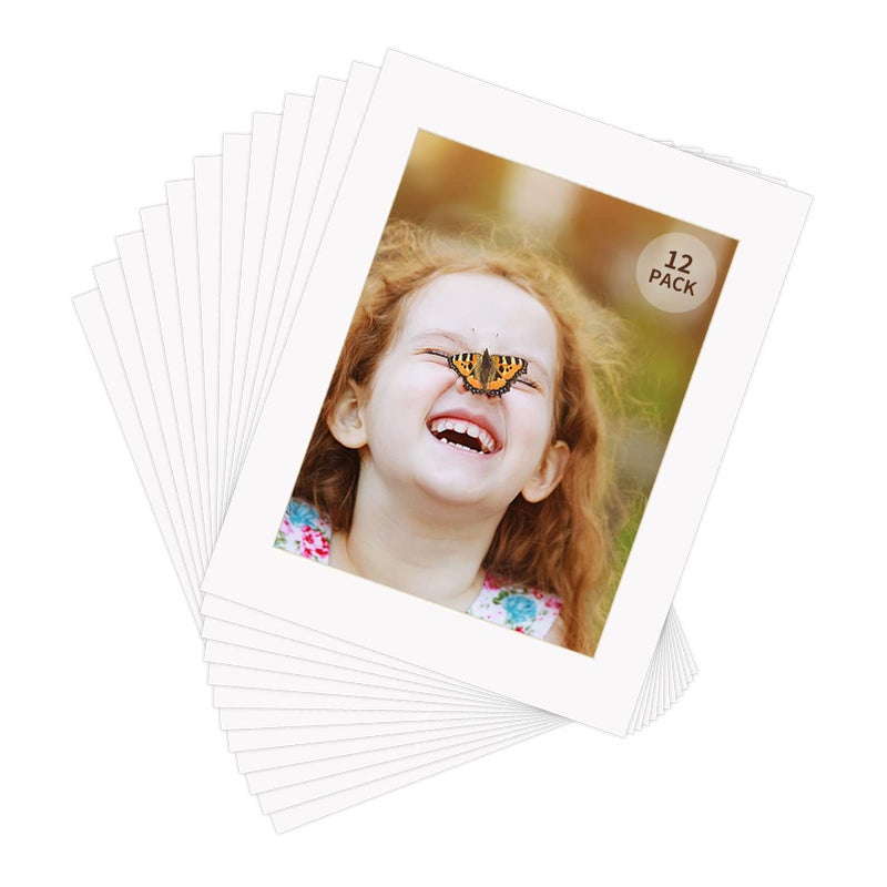 ZBEIVAN 11x14 White Picture Mats for 8.5x11 Pictures with Core Bevel Cut Frame Mattes - Pack of 12 - Image 3
